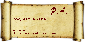 Porjesz Anita névjegykártya